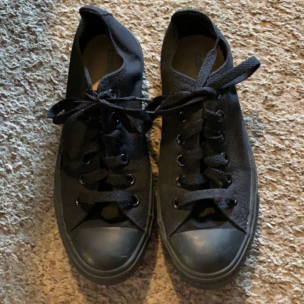 CONVERSE CHUCK TAYLOR ALL STAR SHOES LOW TOP BLACK MONOCHROME